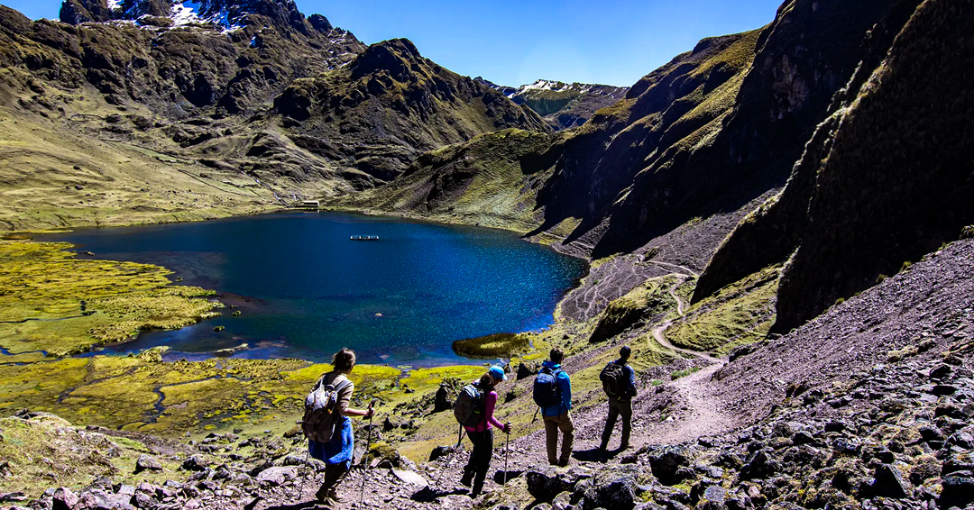 Travelers exploring remote Andean valleys during the Lares Valley Trek with Peru Grand Travel