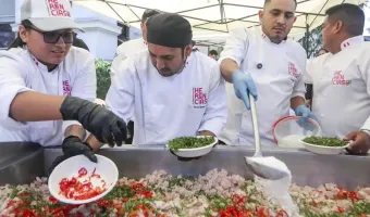 Preparing ceviche in Peru