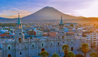 Let Peru Grand Travel guide you through the streets of Arequipa with the Misti Volcano rising in the background.
