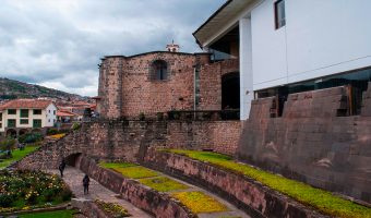 Inca stone masonry and architecture at the Qorikancha Temple of the Sun in Cusco