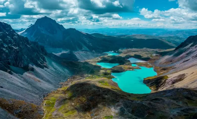 Panoramic view of Ausangate 7 lakes